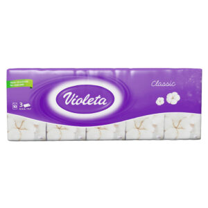 VIOLETA papírzsebkendő 3 rét., 10x10db - classic soft